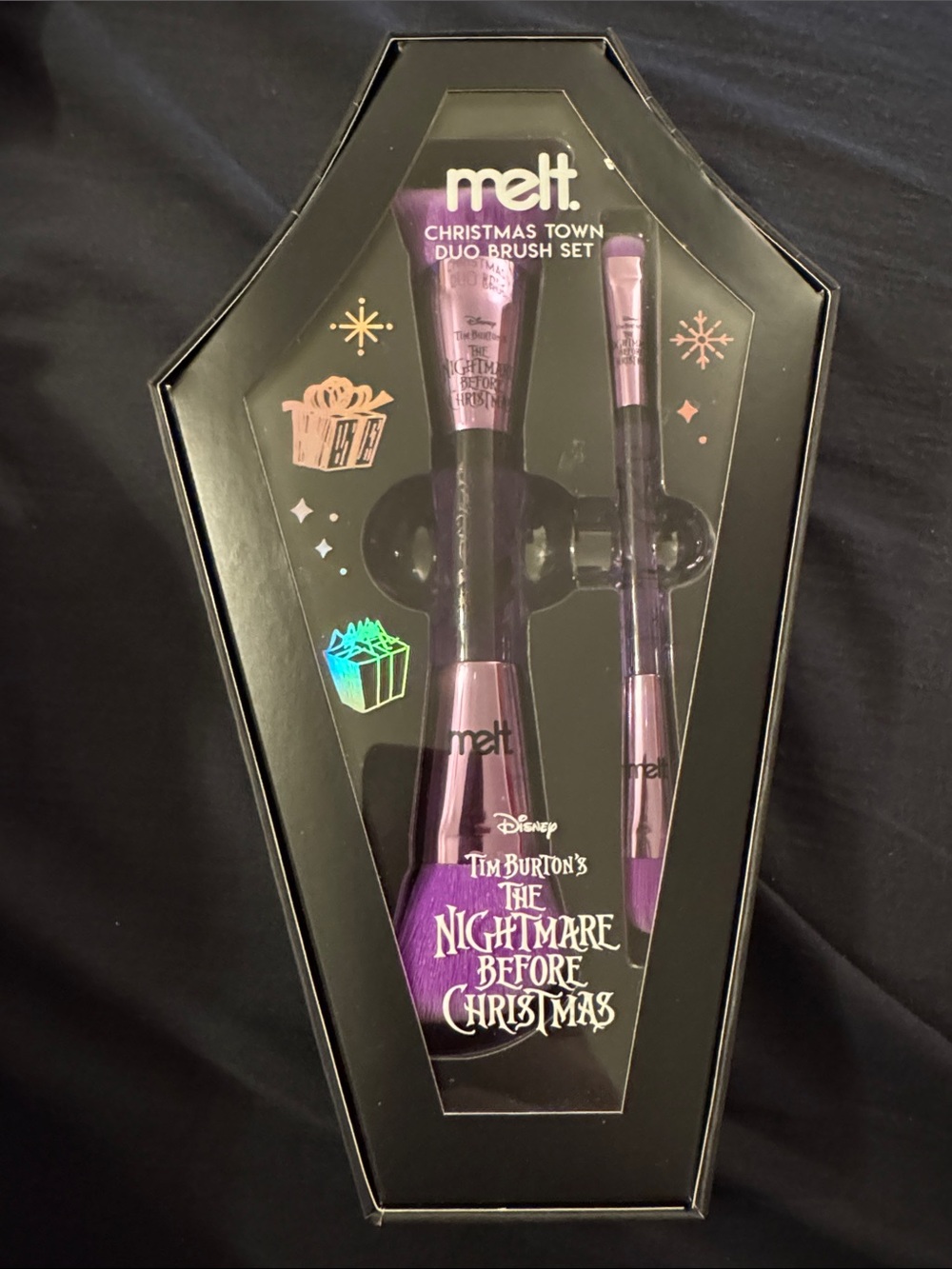MELT The Nightmare Before Christmas Purple Duo Makeup Brush Set NWT LE
